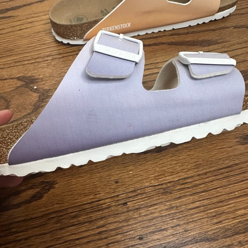 Birkenstock Arizona Softbed Sandals Size 41 US 10 Narrow Vegan Purple Fog Ombre - Picture 9 of 9